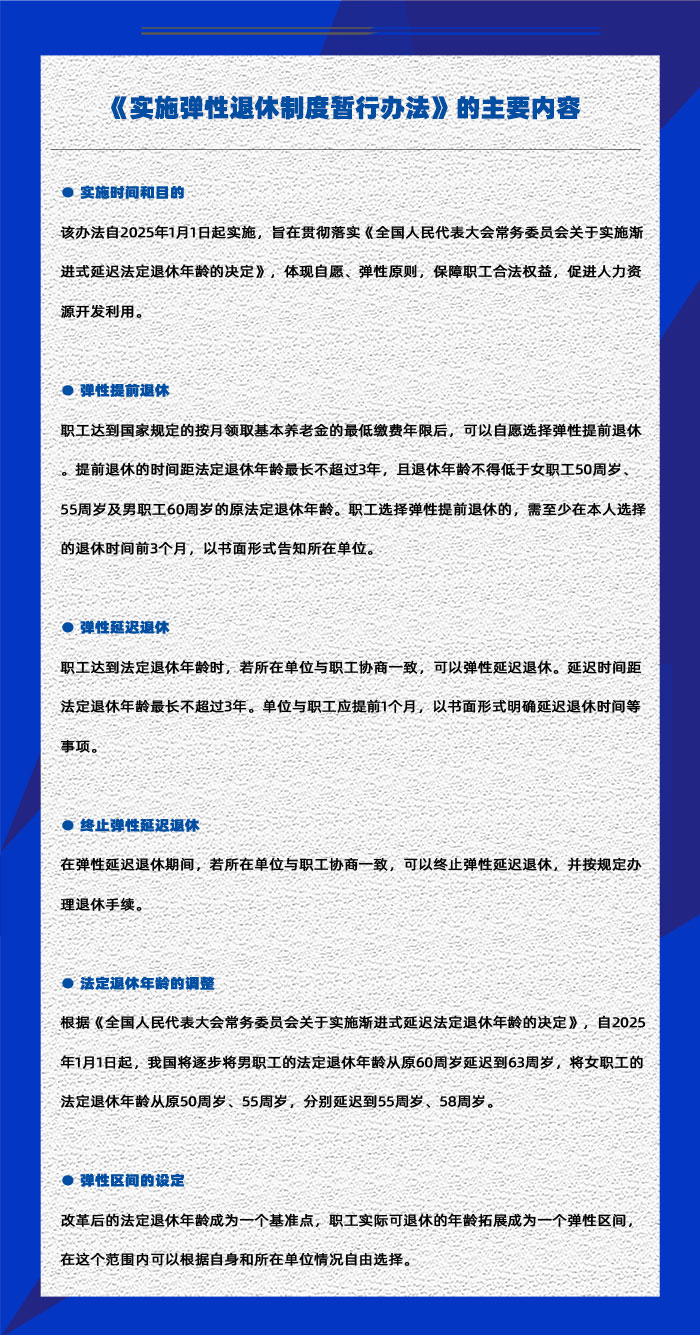 《实验弹性退休制度暂行步伐》政策解读